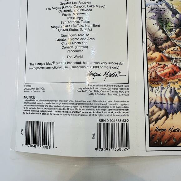 Unique Media Laminated Poster Map Las Vegas Nevada Artistic Illustration 2003/04 - Picture 11 of 11